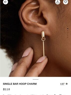 Mejuri Single Bar Hoop Charm Set